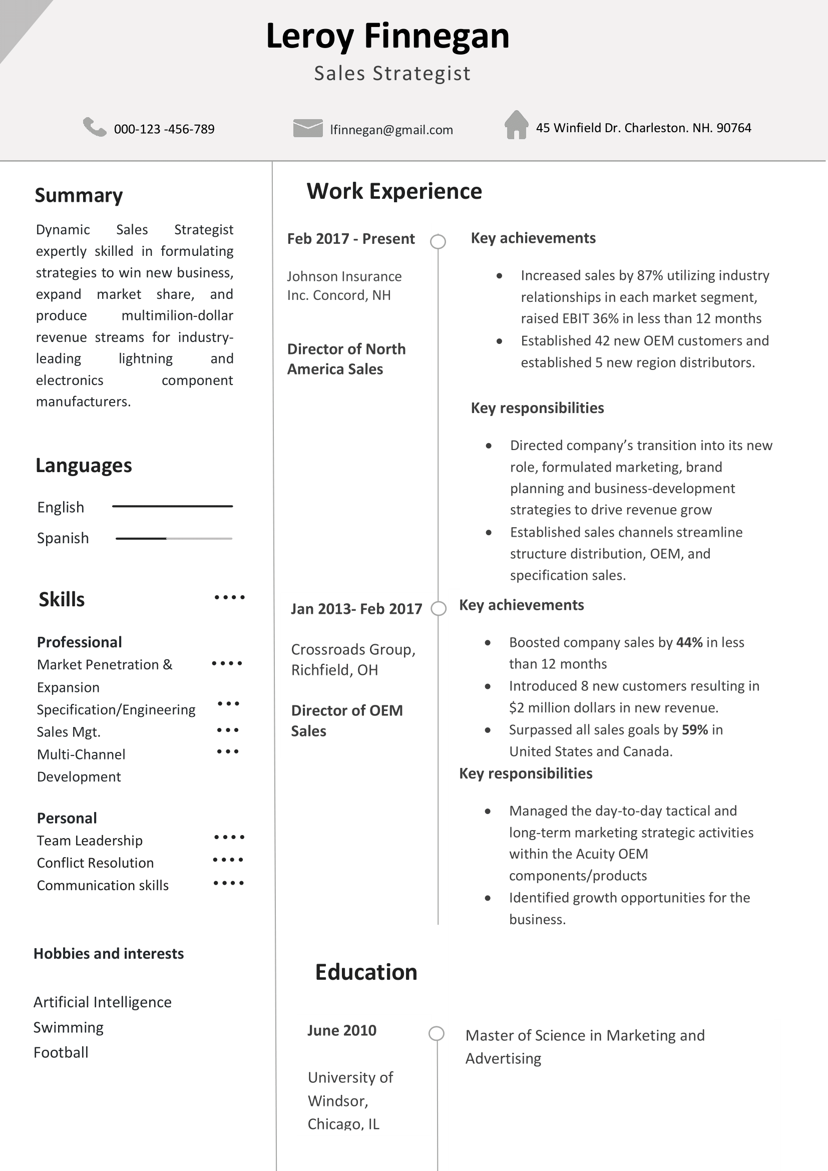 Sample Resumes For Your Viewing Pleasure | Resume101.org